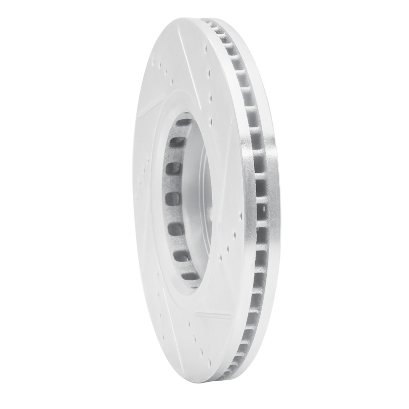 Mazda CX-5 Brake Rotor (1) - Front Left - R1 Concepts - Drilled & Slotted - Silver - `16-`25